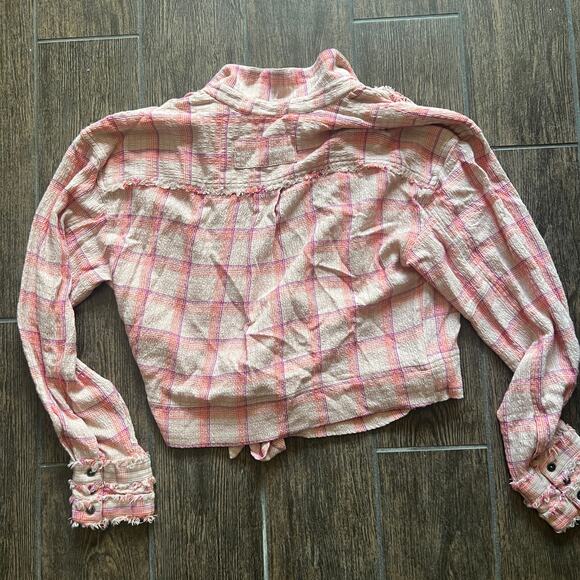 Free People Running Wild Wrap Top Pink Medium - Picture 5 of 6